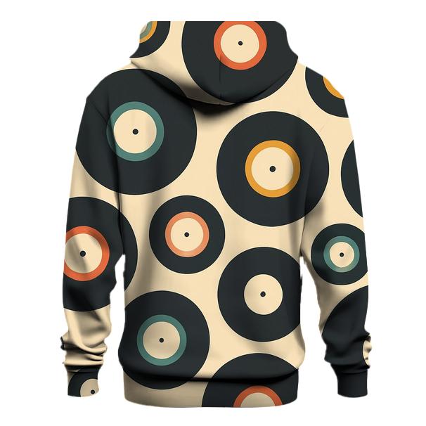 Vinyl Record Label Rings Pattern embroidered hoodies