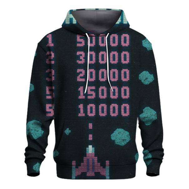 Aged Arcade Starfighter Score Screen zip-up hoodies