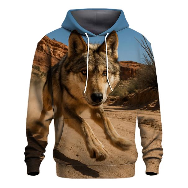 Mexican Gray Wolf In Borderland Canyon Dust premium hoodies