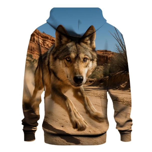Mexican Gray Wolf In Borderland Canyon Dust premium hoodies