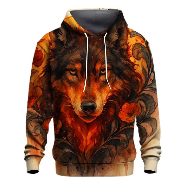 Ember Bloom Alpha Wolf designer hoodies