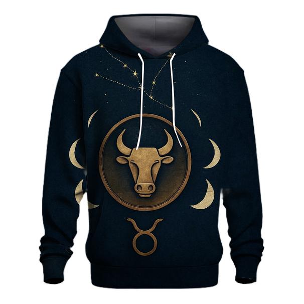 Taurus Lunar Crescent And Bull Sigil Seal zip-up hoodies