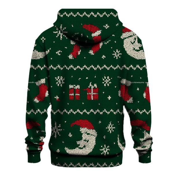 Moon Phase Stocking Garland Pattern zip-up hoodies