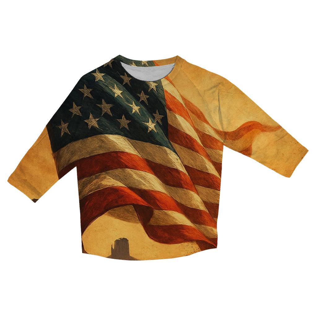 Thunderfold Banner Over Monument Valley designer 3/4 sleeve blouses