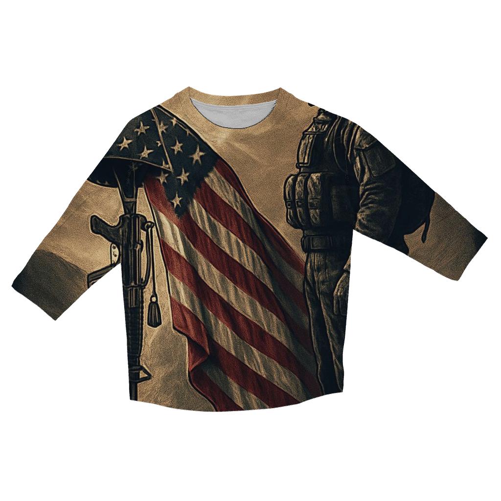 Torchlight Over The Silent Colors printed three quarter sleeve shirts