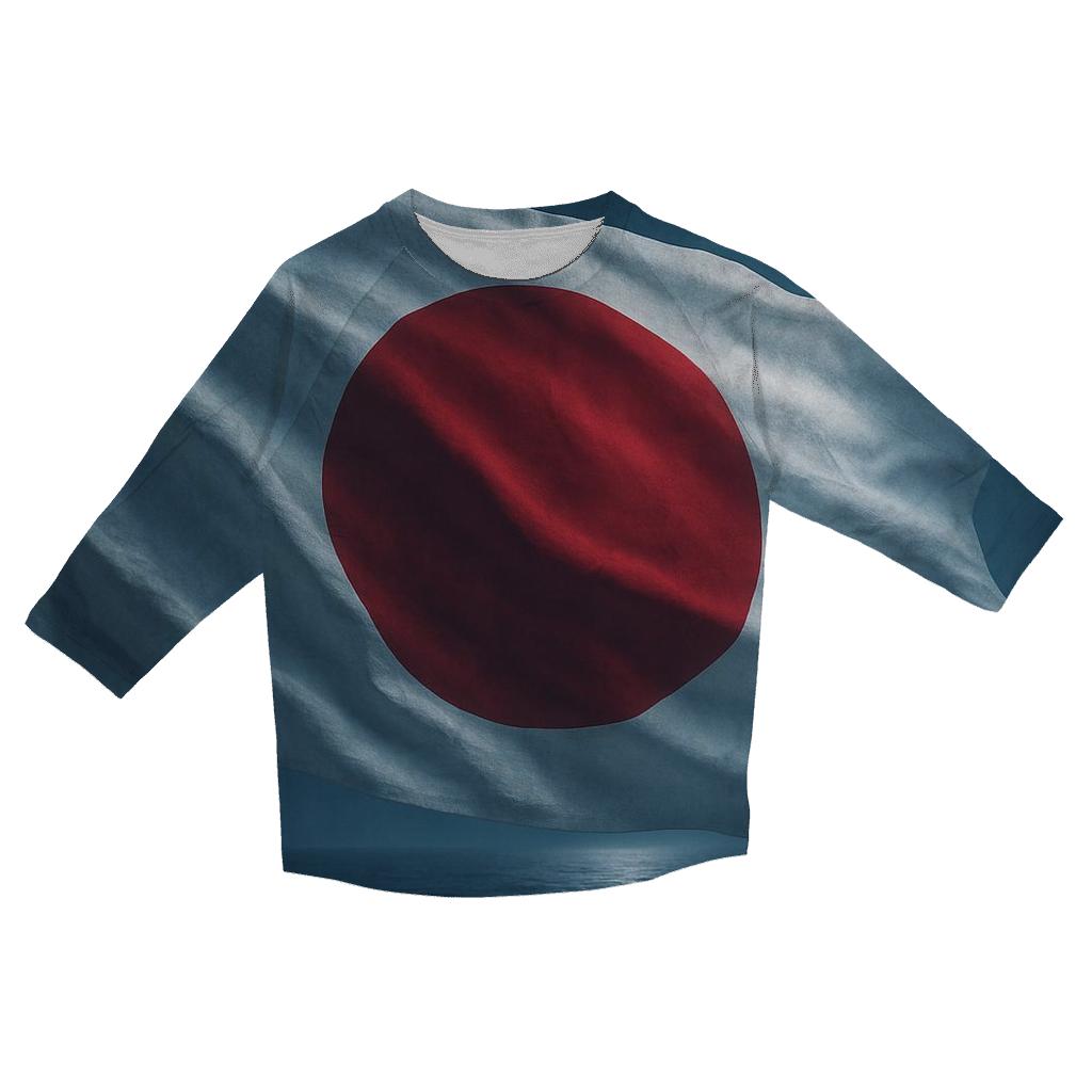 Japan Aurora Fabric Over Ocean trendy 3/4 sleeve tops