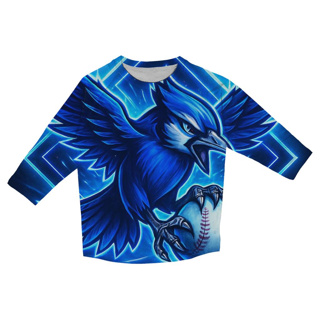 Featherstorm Diamond Blue Jays Pulse designer 3/4 sleeve blouses