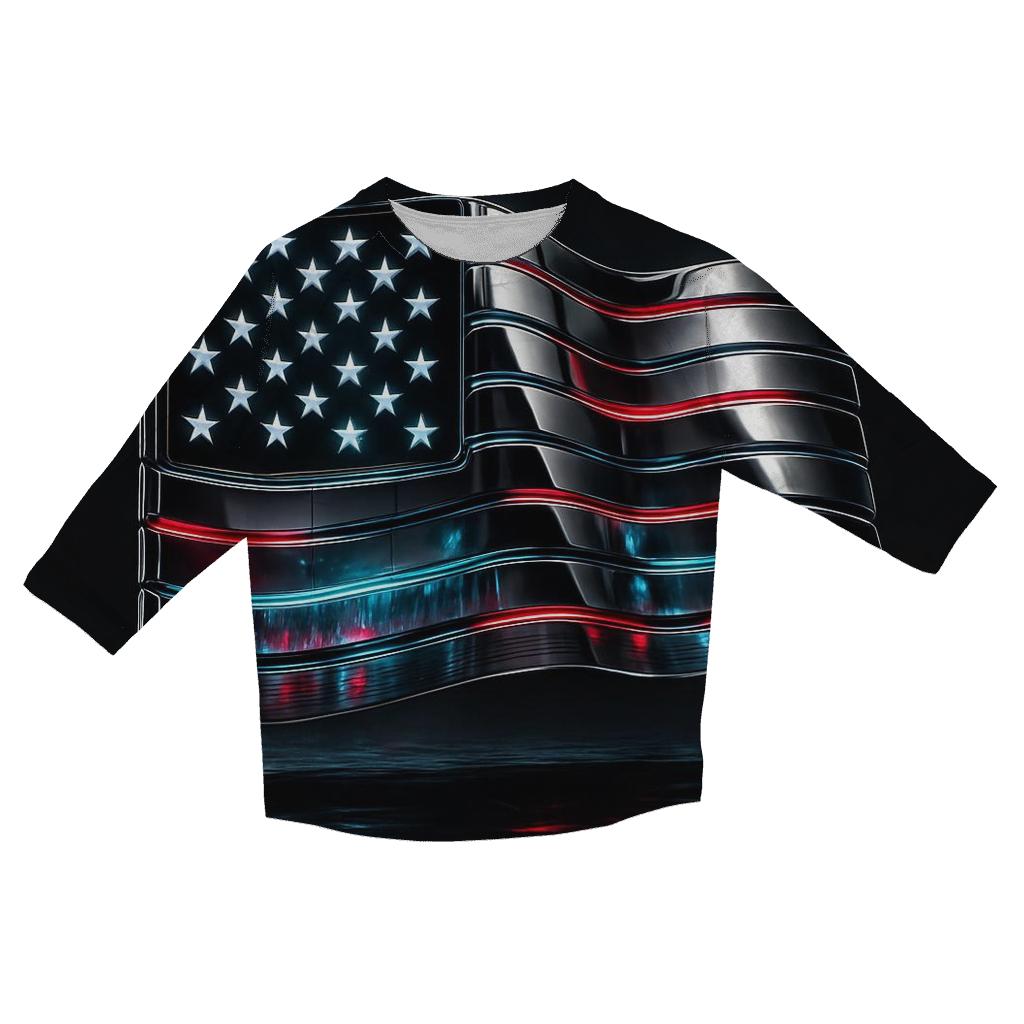 Neon Harbor Flag With Chrome Reflections cotton quarter sleeve shirts