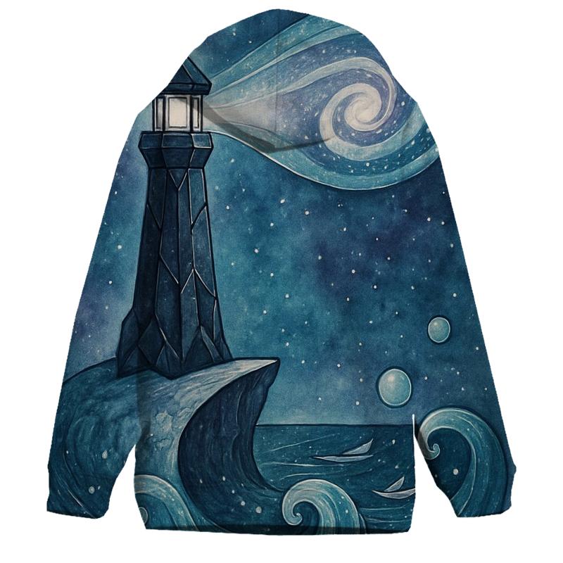 Lighthouse Of The Nebula Tide graphic hoodies