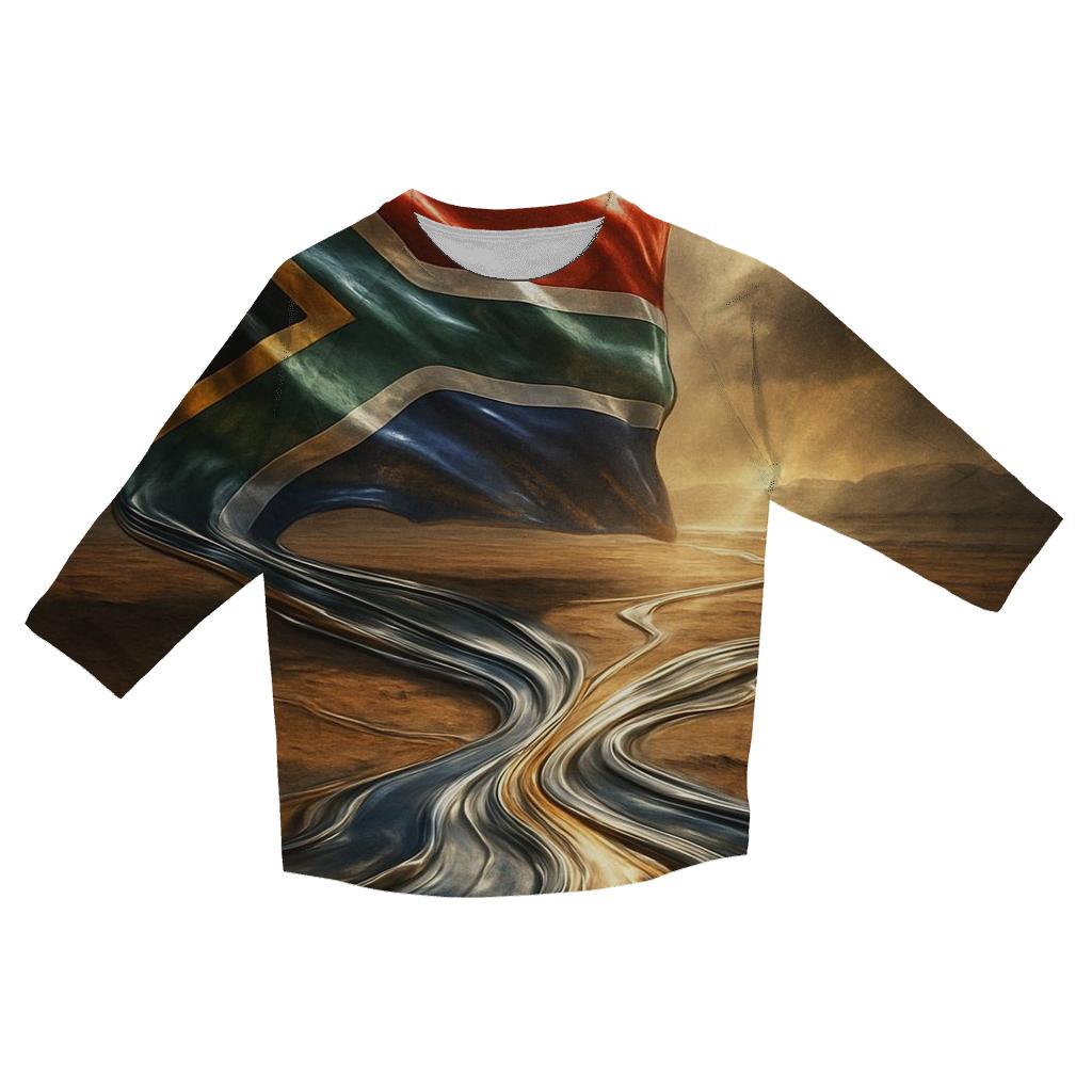 South Africa Surreal Metallic Desert Bloom trendy 3/4 sleeve tops
