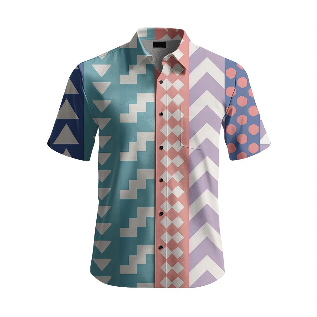 Nebula Mosaic Geometric Stripe Repeat designer stitched shirts