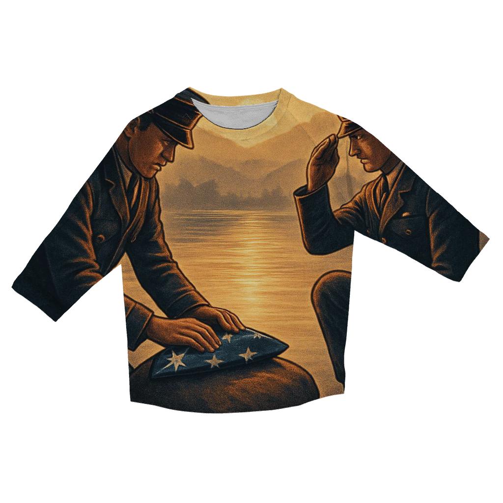 Guardians At The River Of Dawn casual three quarter sleeve shirts