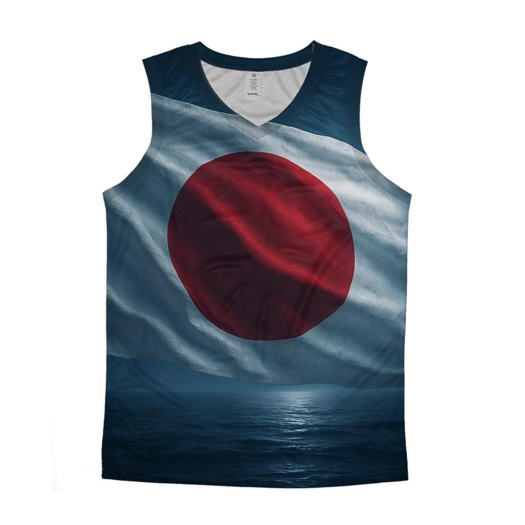Japan Aurora Fabric Over Ocean graphic print tank tops