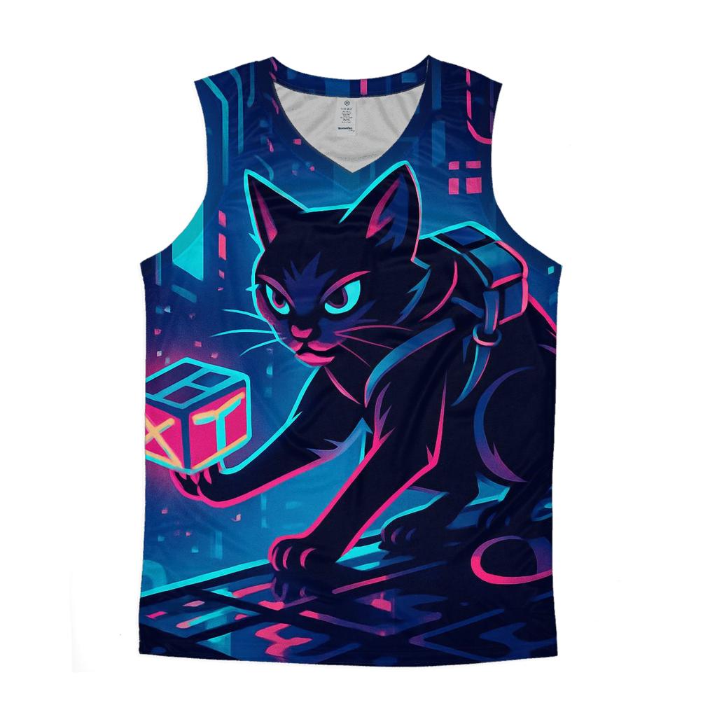 Neon Alley Courier Cat trendy fitted tank tops