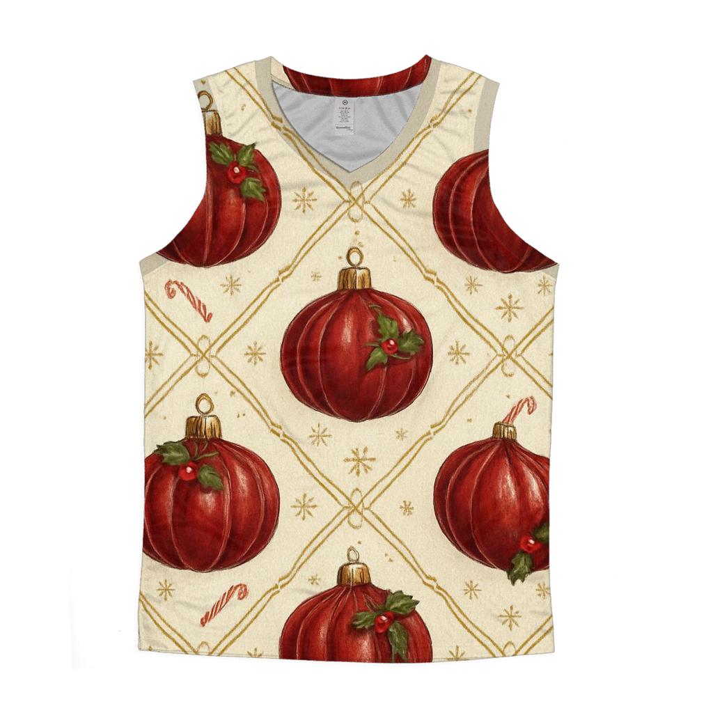 Crimson Ornament Pumpkin Lattice On Ivory Background custom tank tops