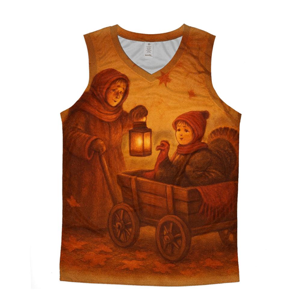 Lanternlit Gratitude Wagon graphic print tank tops