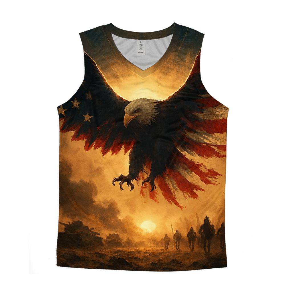 Eagle Of The Shattered Horizon graphic print tank tops