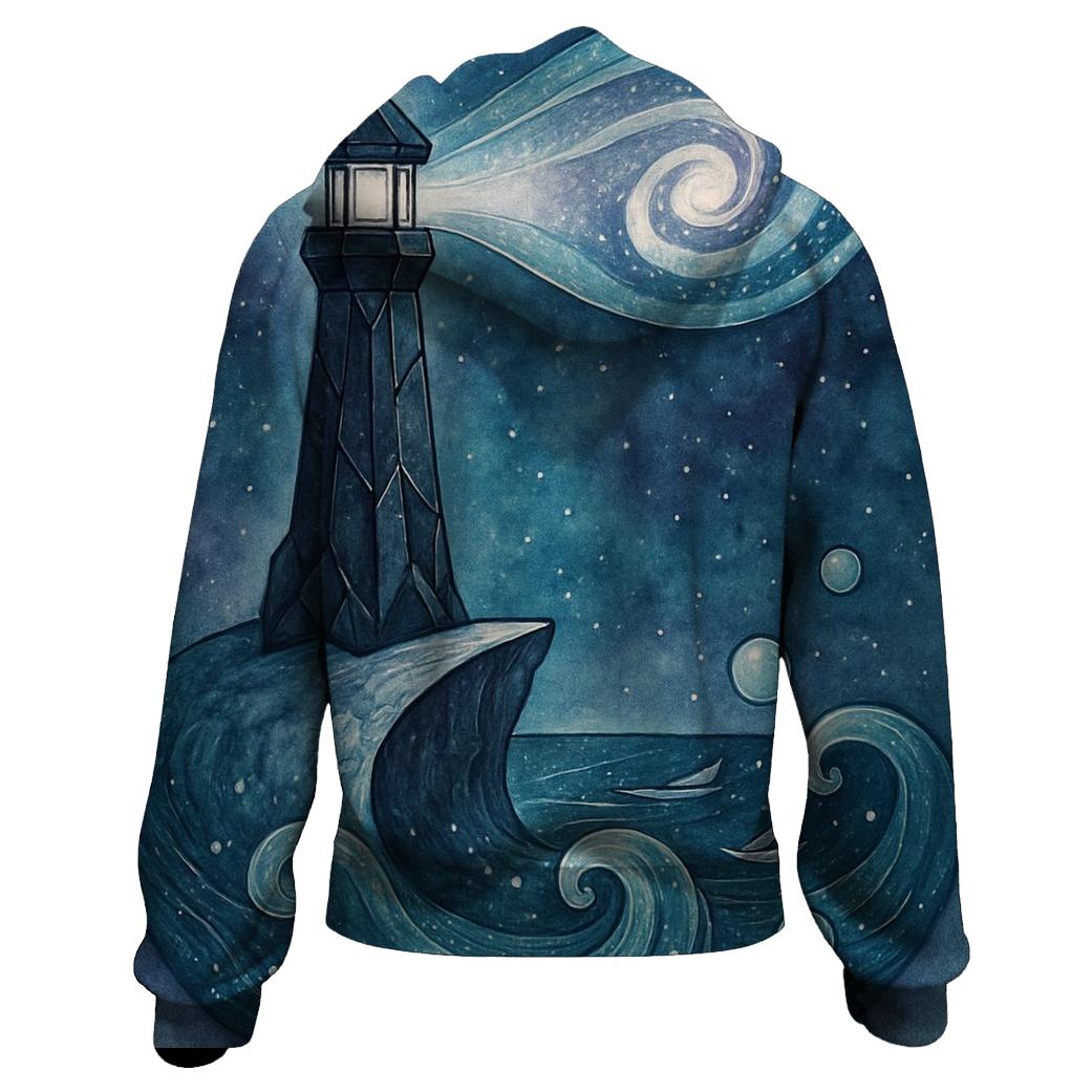 Lighthouse Of The Nebula Tide premium hoodies