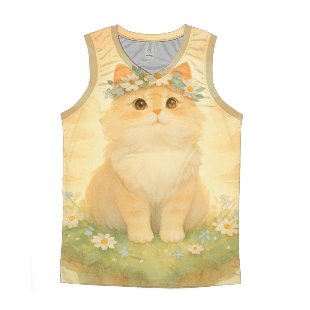 Sunrise Flower Crown Cat In Floating Meadow stylish racerback tanks