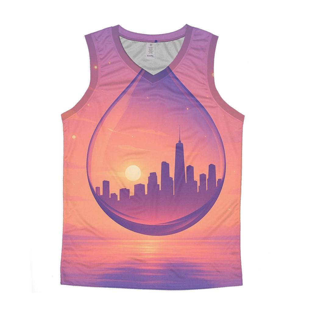 Skyline In A Glass Sunset cotton sleeveless tops