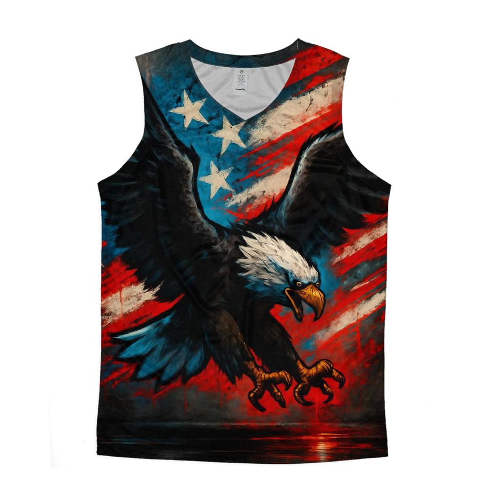 Urban Eagle Surge Through Graffiti Stripes sports performance tank tops