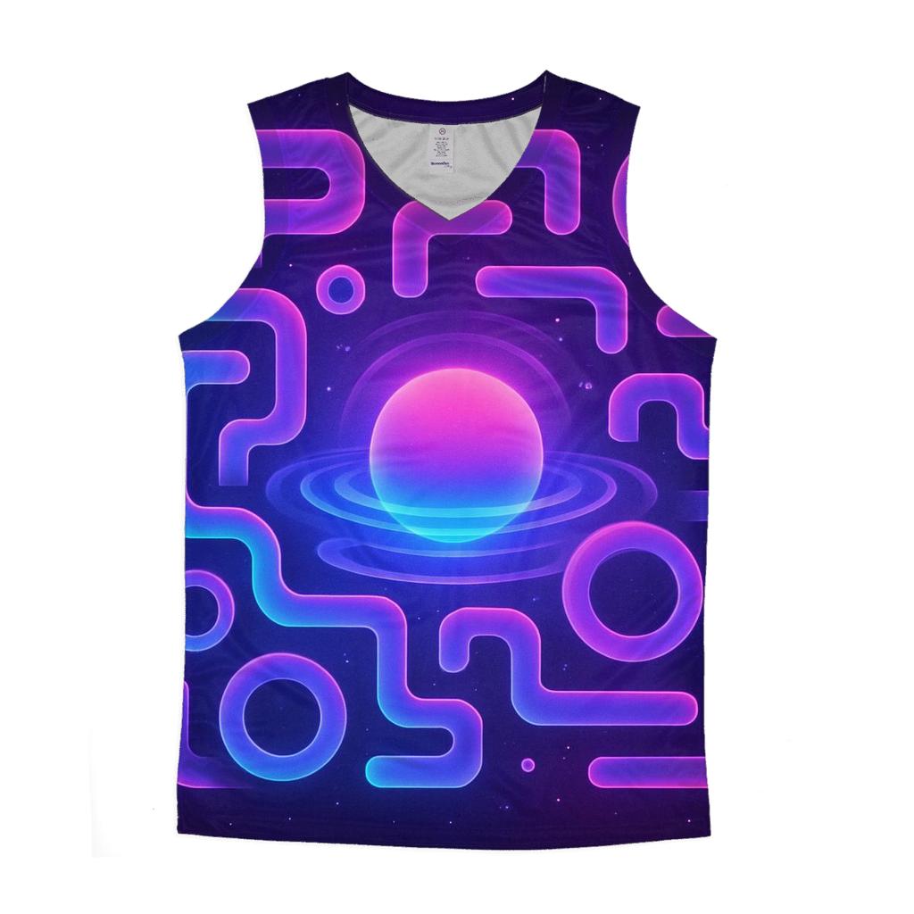 Neon Halo Labyrinth Drift designer workout tanks