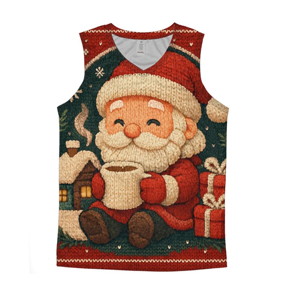 Knitted Pattern Santa Cocoa Cabin casual summer tank tops