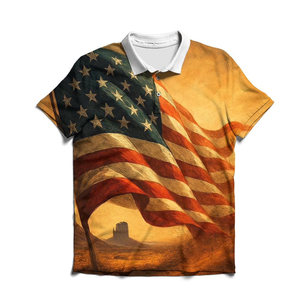 Thunderfold Banner Over Monument Valley designer slim fit polos