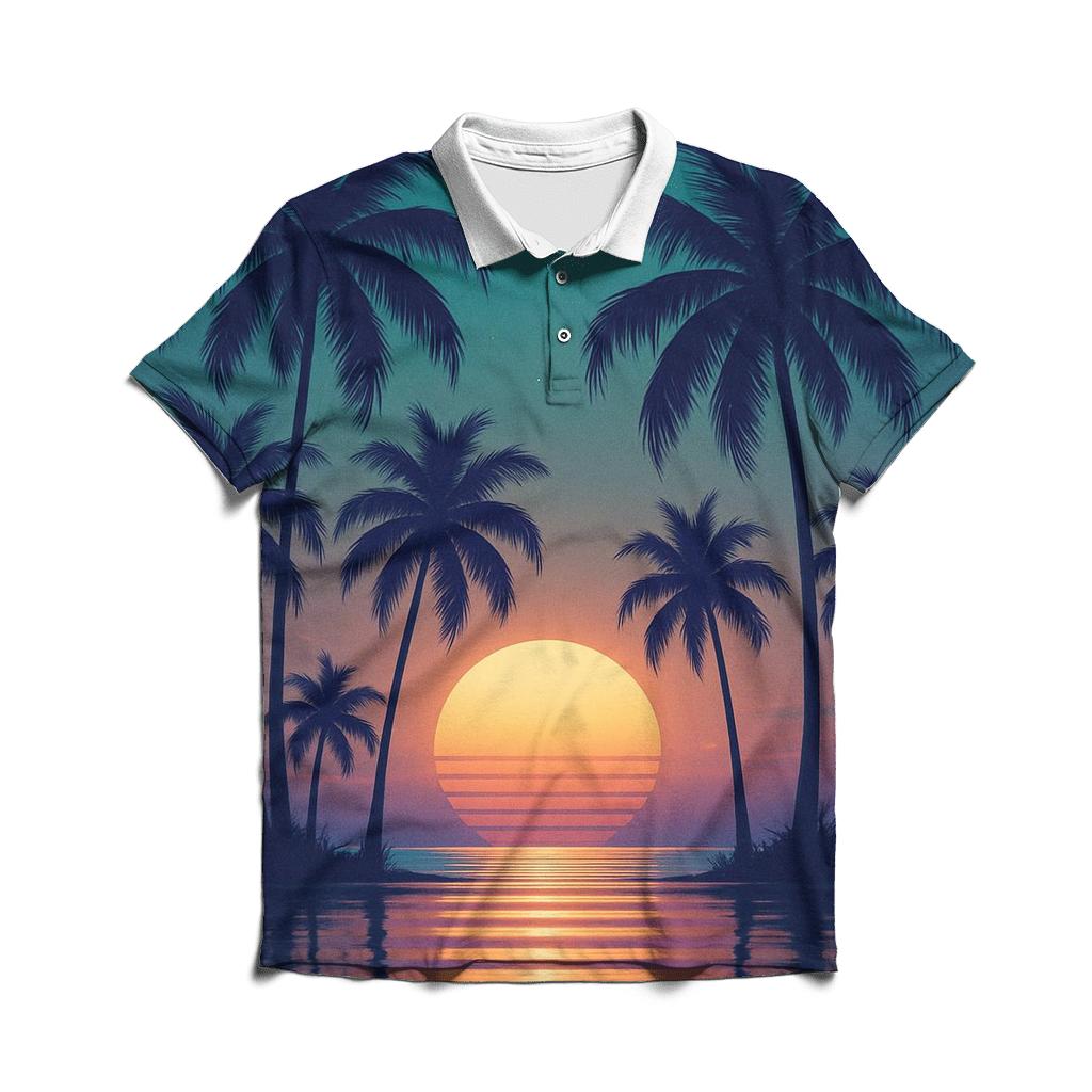 Neon Lagoon Afterglow stylish collar polo tees