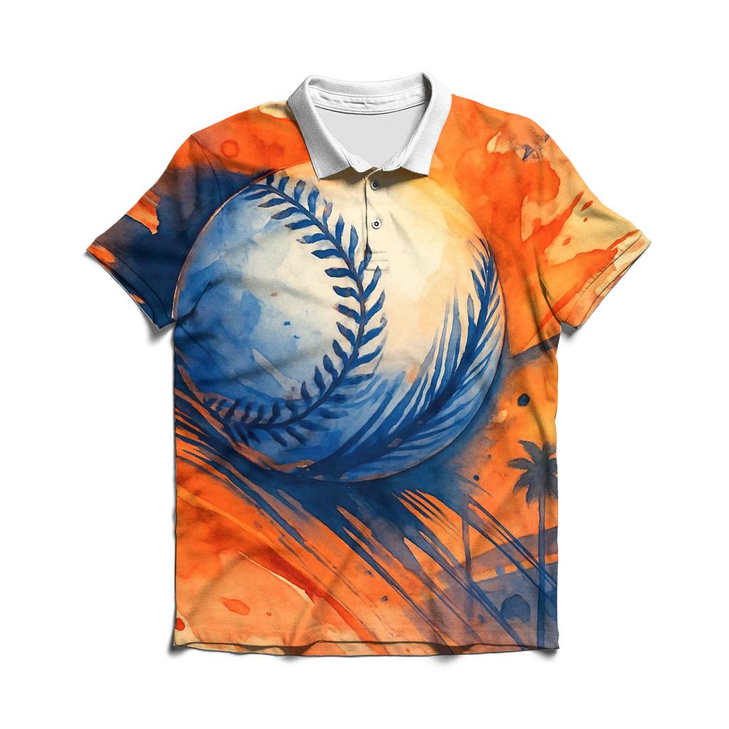 Sunset Heat Rally Burst designer slim fit polos