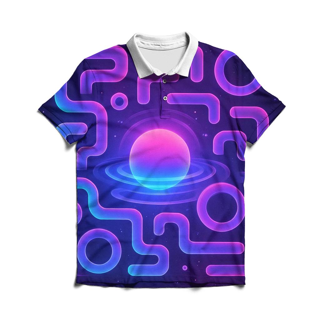 Neon Halo Labyrinth Drift casual sports polo shirts