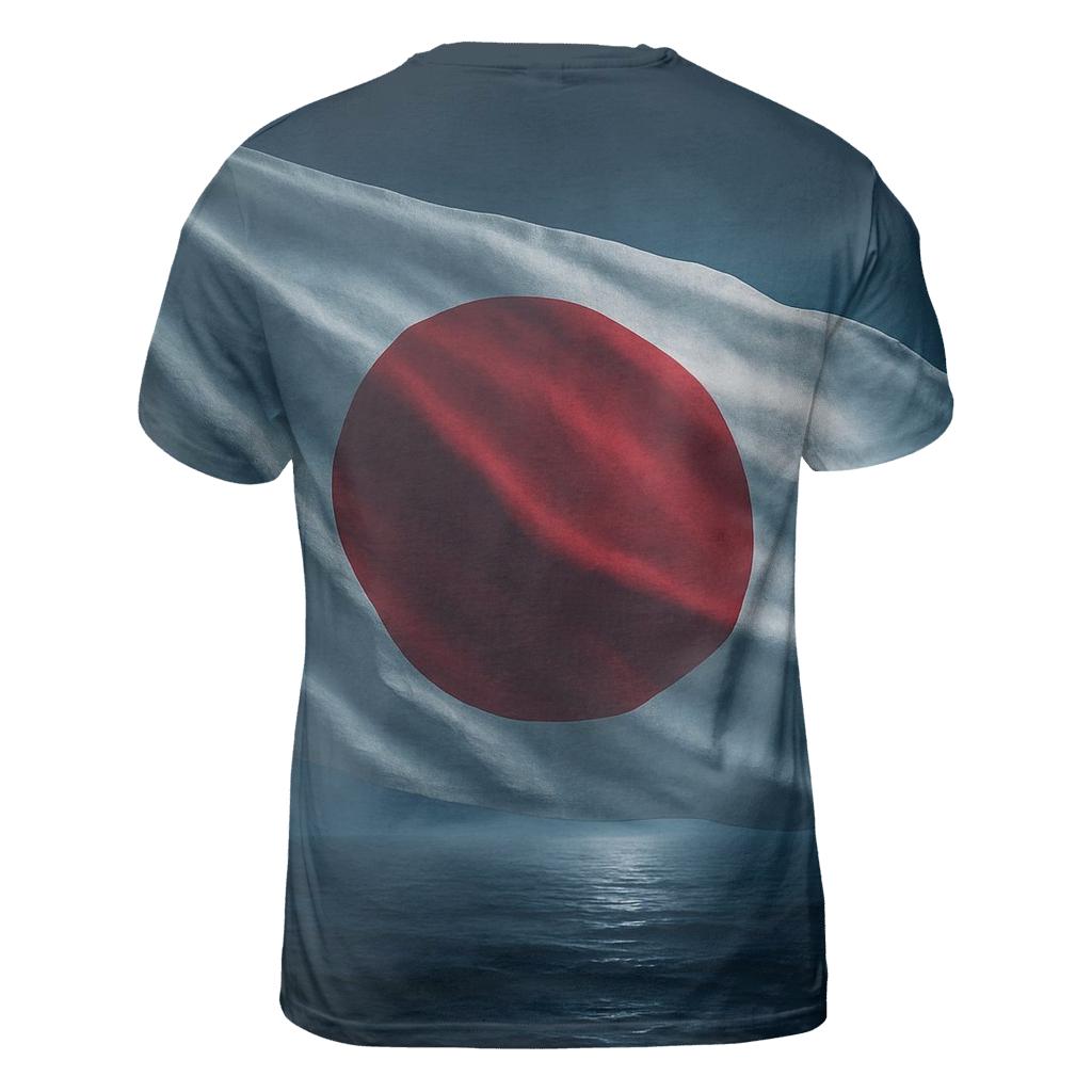 Japan Aurora Fabric Over Ocean artistic all-over print tops