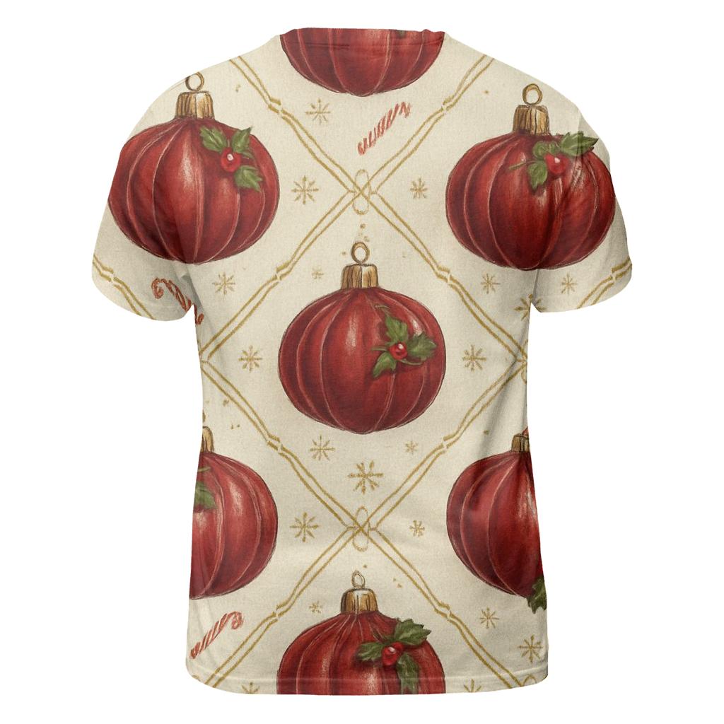 Crimson Ornament Pumpkin Lattice On Ivory Background vibrant all-over design tees