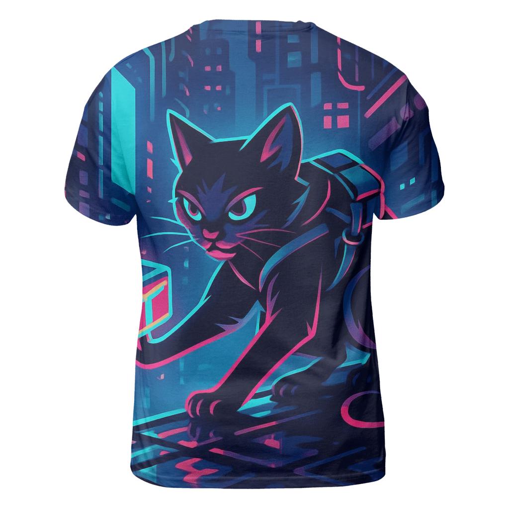 Neon Alley Courier Cat custom all-over print shirts