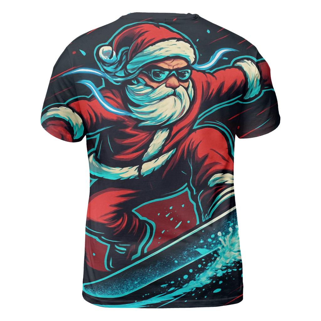 Neon Snowstorm Santa Kickflip designer pattern shirts