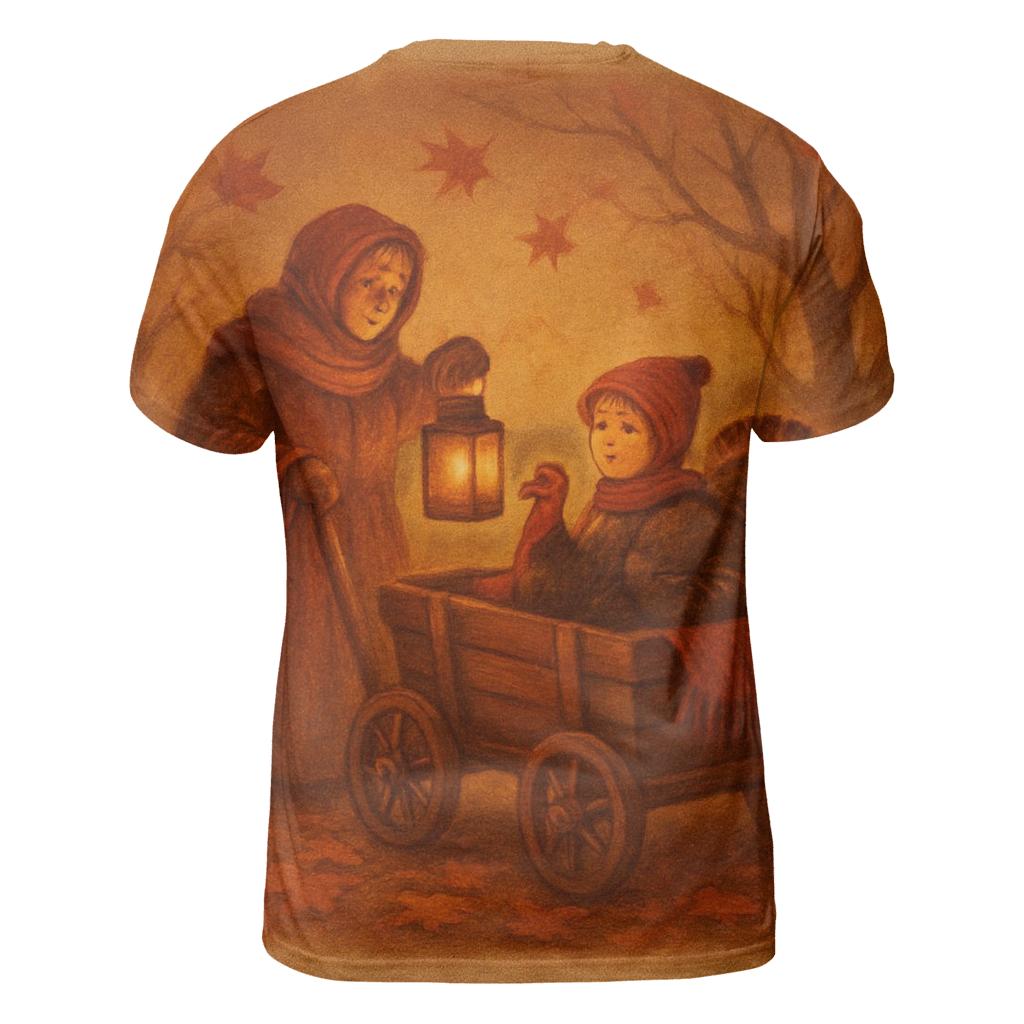 Lanternlit Gratitude Wagon trendy printed shirt styles
