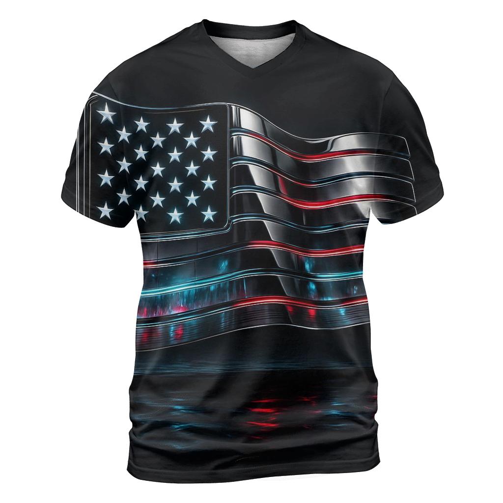 Neon Harbor Flag With Chrome Reflections vibrant all-over design tees