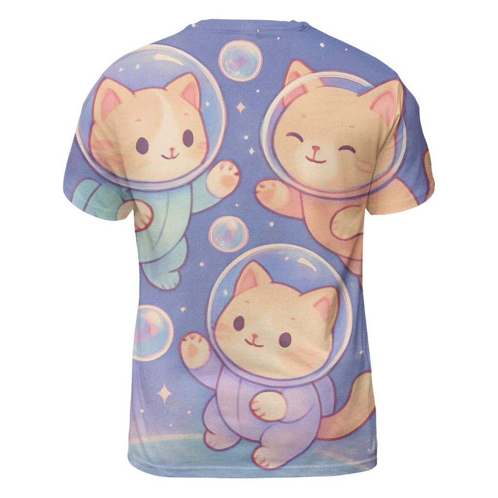 Bubble Bath Astronaut Kittens artistic all-over print tops