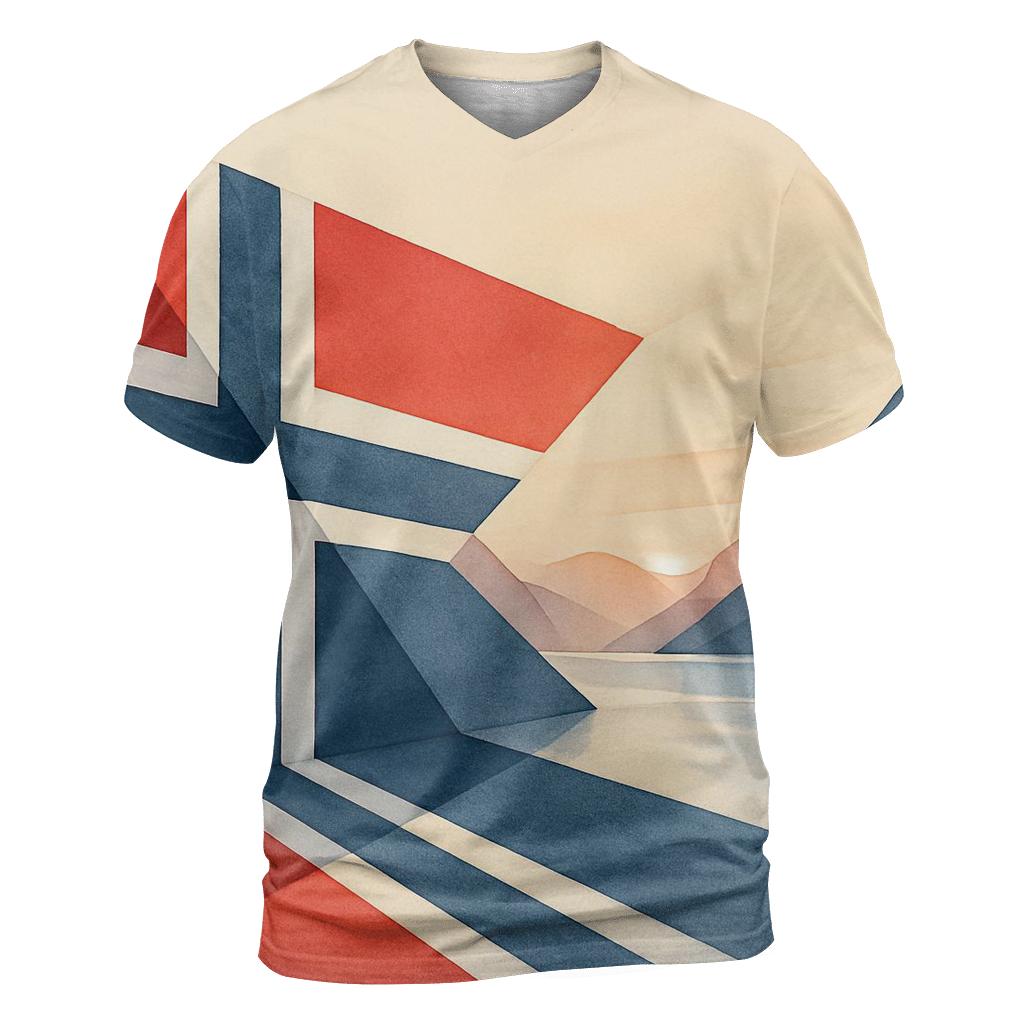 Norway Minimal Geometric Fjord Flag creative print fashion shirts