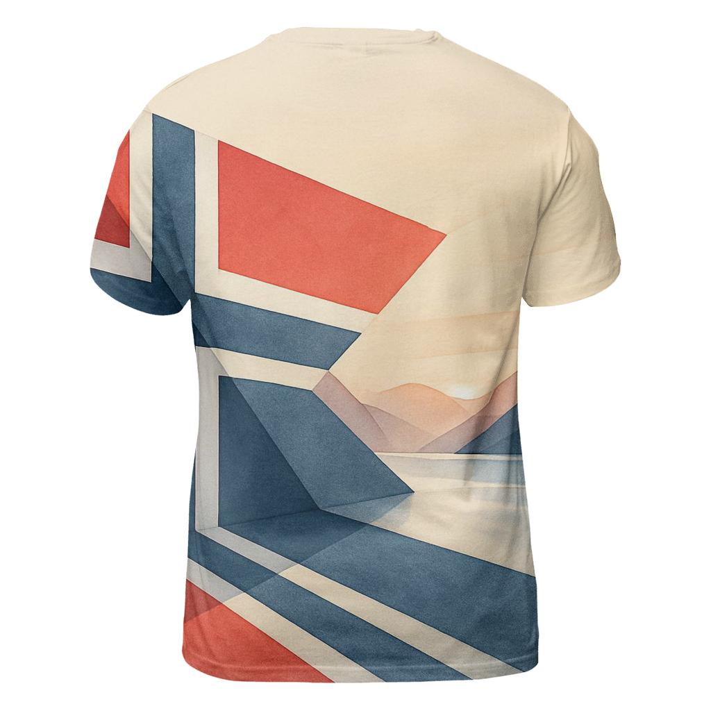 Norway Minimal Geometric Fjord Flag creative print fashion shirts