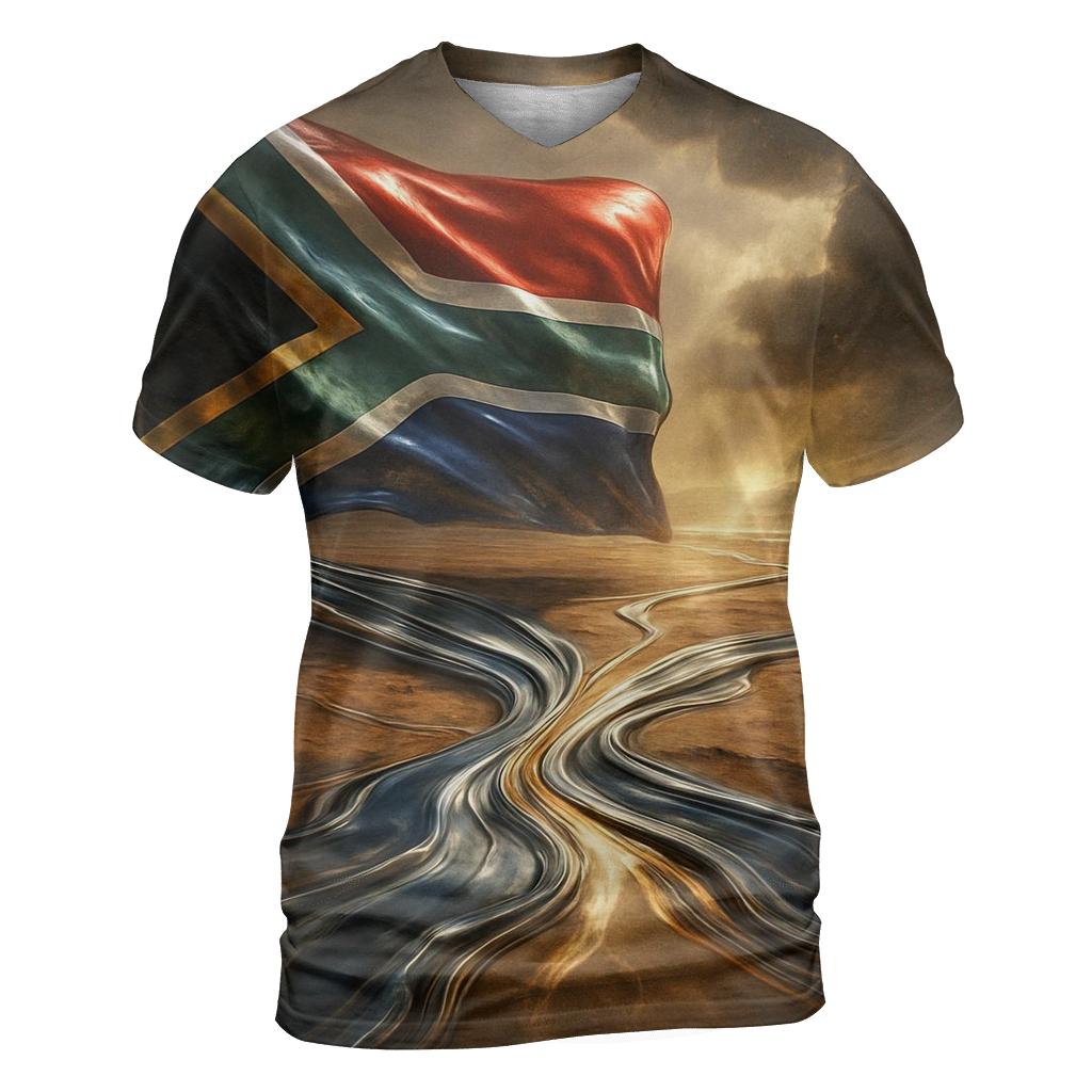 South Africa Surreal Metallic Desert Bloom custom all-over print shirts