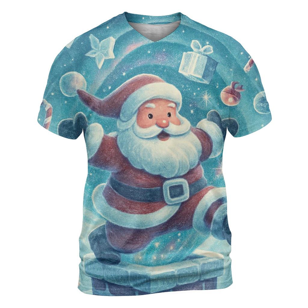 Santa Stuck In A Starry Chimney Portal personalized full print shirts