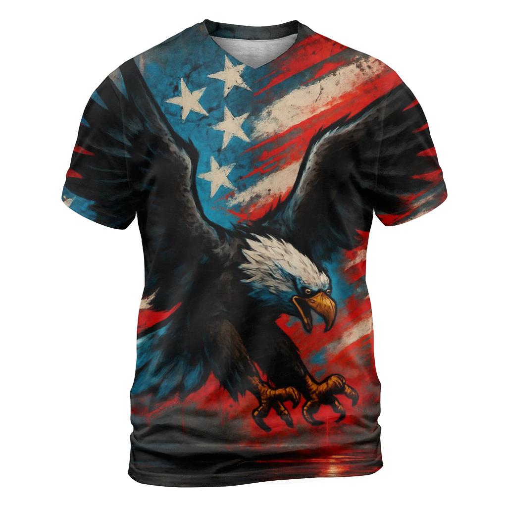 Urban Eagle Surge Through Graffiti Stripes creative print fashion shirts