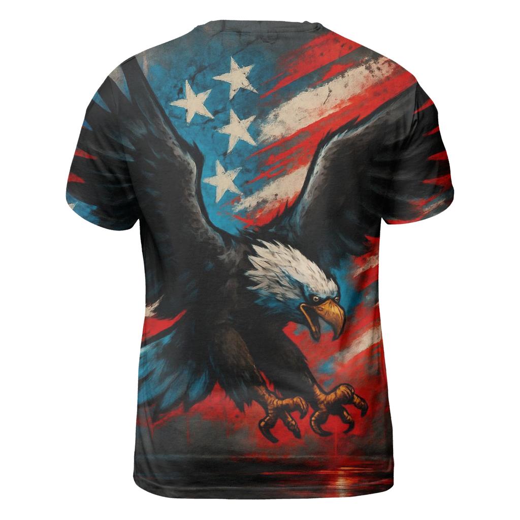 Urban Eagle Surge Through Graffiti Stripes creative print fashion shirts