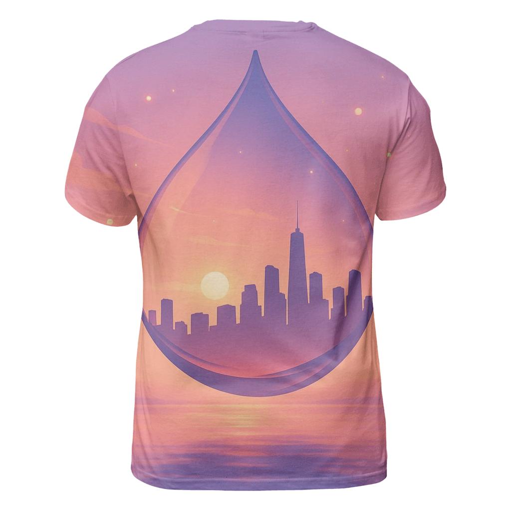 Skyline In A Glass Sunset custom all-over print shirts