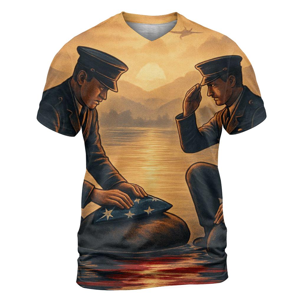 Guardians At The River Of Dawn vibrant all-over design tees
