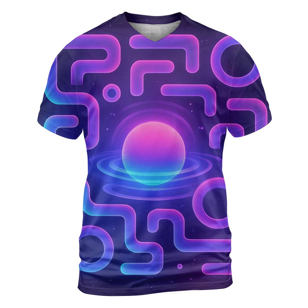 Neon Halo Labyrinth Drift trendy printed shirt styles