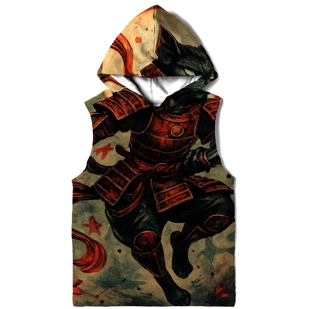 Koi Lantern Samurai Cat graphic hoodies