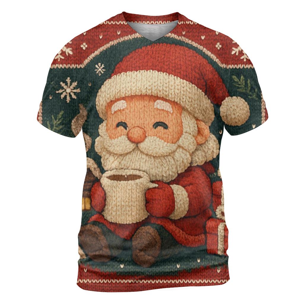 Knitted Pattern Santa Cocoa Cabin designer pattern shirts