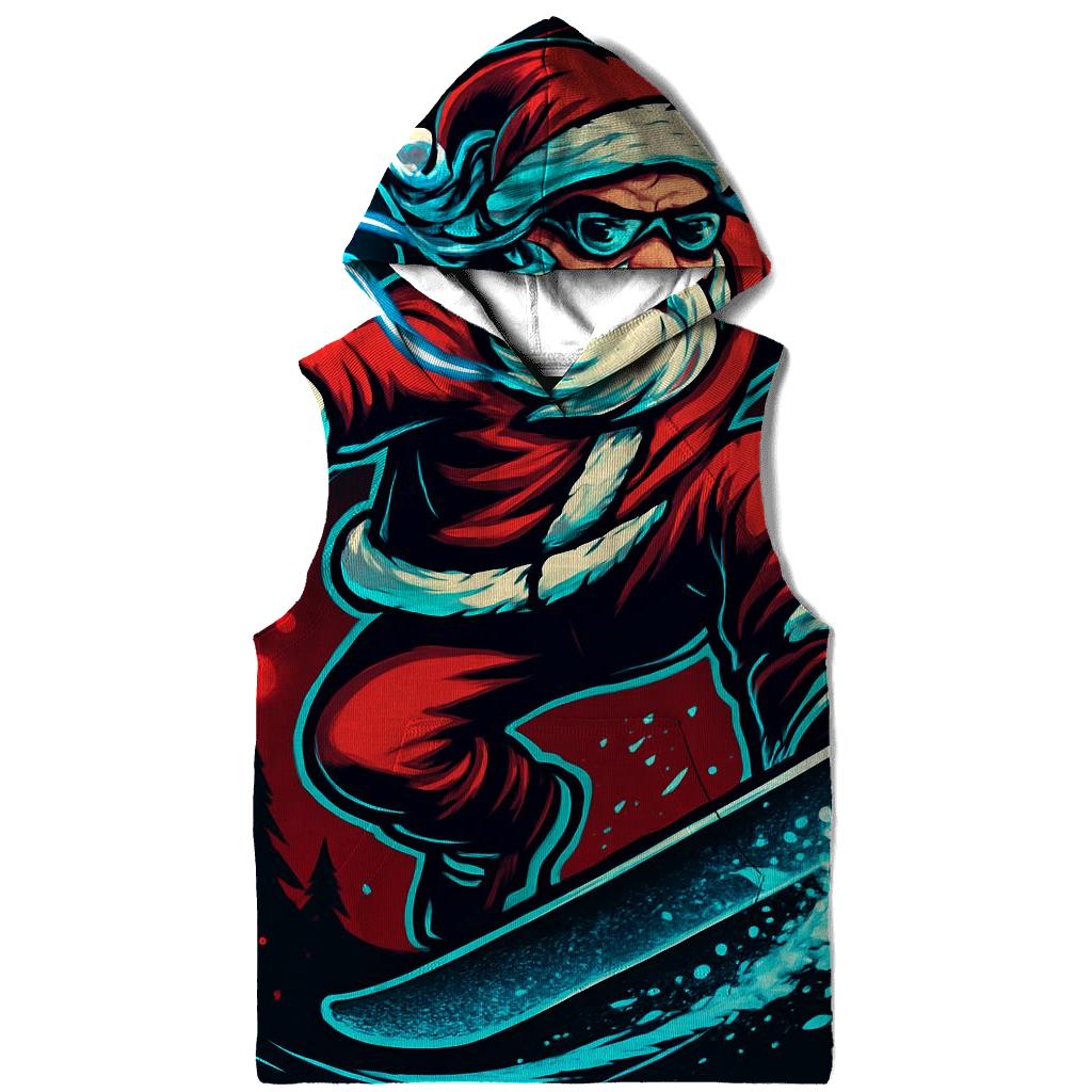 Neon Snowstorm Santa Kickflip designer hoodies